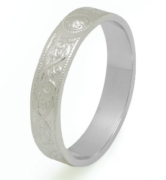14ct gts white gold celtic knot wedding band